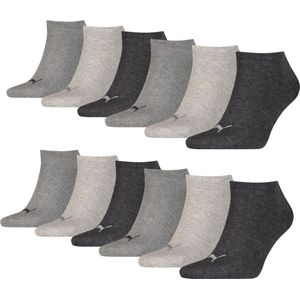 Puma - Sneakersokken Plain - Antraciet Melange - 12-pack