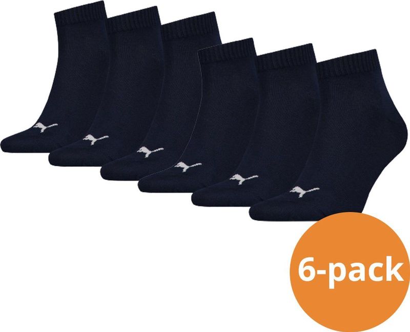 Puma - Quarter Sokken - Navy - 6-pack