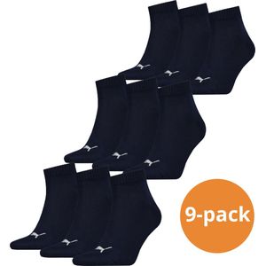 Puma - Quarter Sokken Plain - Navy - Katoenmix - 9-pack