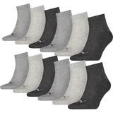 Puma - Quarter Sokken - Antraciet Melange - 12-pack