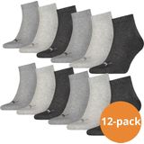 Puma - Quarter Sokken - Antraciet Melange - 12-pack