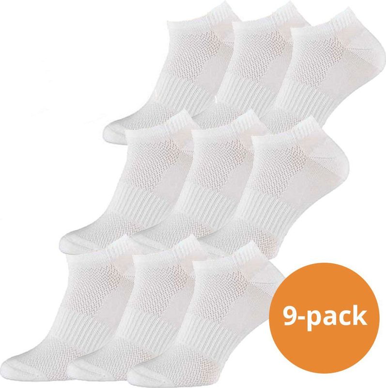 Xtreme Sockswear - Sneakersokken - Wit - 9 Paar - Geschikt voor Fitness