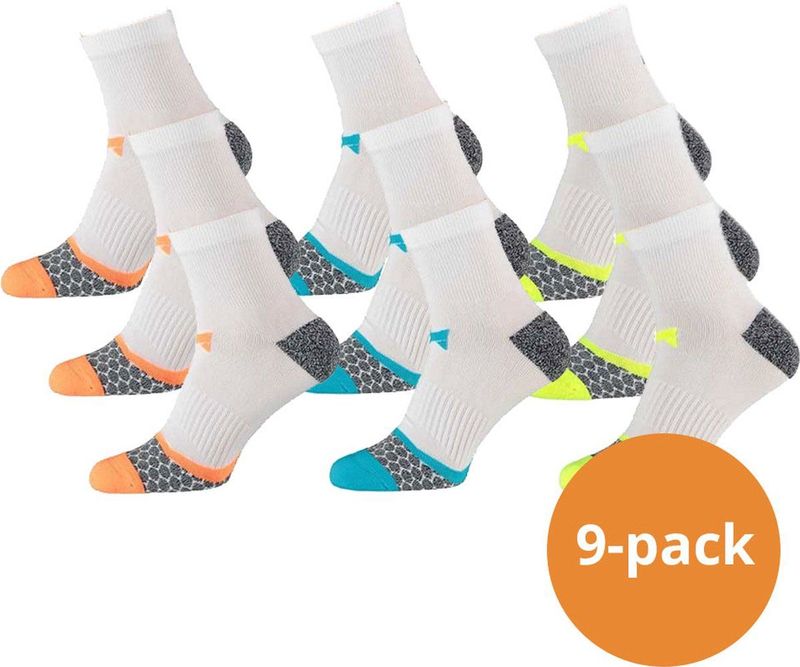 Xtreme Sockswear - Hardloop Sokken - Wit - 9 Paar - Multi White Running Socks