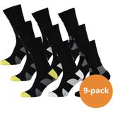 Xtreme Sockswear Fietssokken Crew - 9 Paar Zwarte Fiets Sokken - Hoog Model