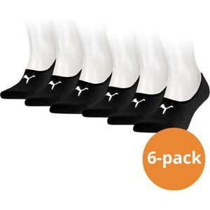 Puma - Footies - Unisex Invisible Sokken - Zwart - 6 Paar - Katoen