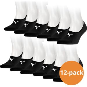 Puma - Footies - Unisex Invisible Sokken - Zwart - 12 Paar