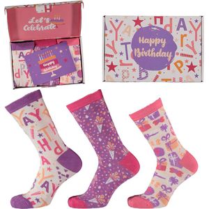 Apollo Sokken Giftbox Verjaardag Dames Party met gratis wenskaart