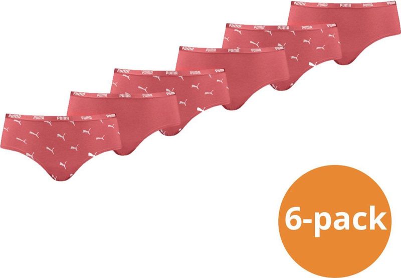 Puma - Dames Hipsters Cat Logo - Rood - 6-pack - Lente/Zomer 2023