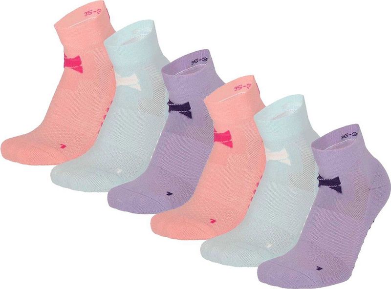 Xtreme Yoga Sokken Pastel Roze / Groen / Paars - 6 paar - Pilates sokken - Antislip - Anatomisch voetbed - Maat 35/38