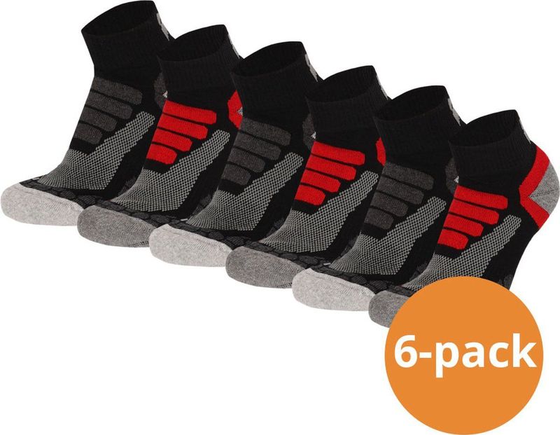 Xtreme - Wandelsokken - Multi Black - Lage Hiking Sokken - 6 Paar