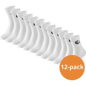 Vinnie-G Sportsokken Wit - 12 Paar Witte Crew Sokken - Unisex