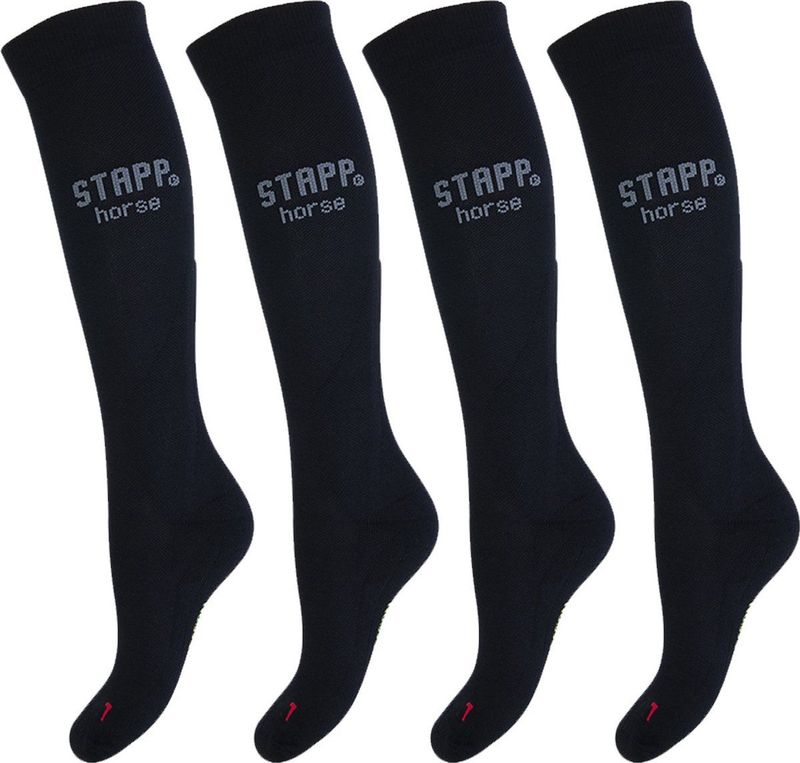STAPP Horse - Paardrijsokken - Compressie - Zwart/Grijs - Badstof