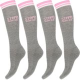 STAPP Horse - Born To Ride - Paardrijsokken - Grijs - 4 paar Ruitersokken