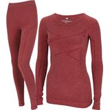 Xtreme Thermoset Dames - Merino Wol - Thermoshirt + Thermolegging - Red Melange