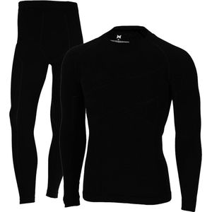 Xtreme Thermoset Heren - Merino Wol - Thermoshirt + Thermolegging - Black Melange