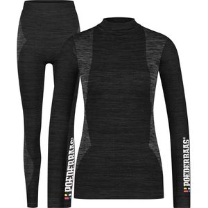 Poederbaas Thermoset Technical - Dames Thermokleding - Thermoshirt + Thermolegging - Zwart