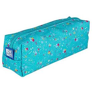 Oxford Floral pennenzak/toilettas/Travelcosmetic,grote capaciteit, turquoise