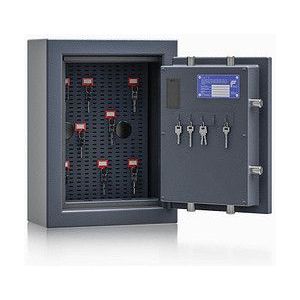 ISS safe4key Schlüsseltresor grau mit 5 + Schlüsselhaken-System Haken Elektronikschloss