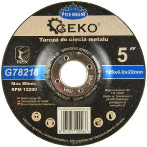 GEKO Metaalslijpschijf - Corundum - Versterkt - 125 mm - 6 mm dik - 5 stuks