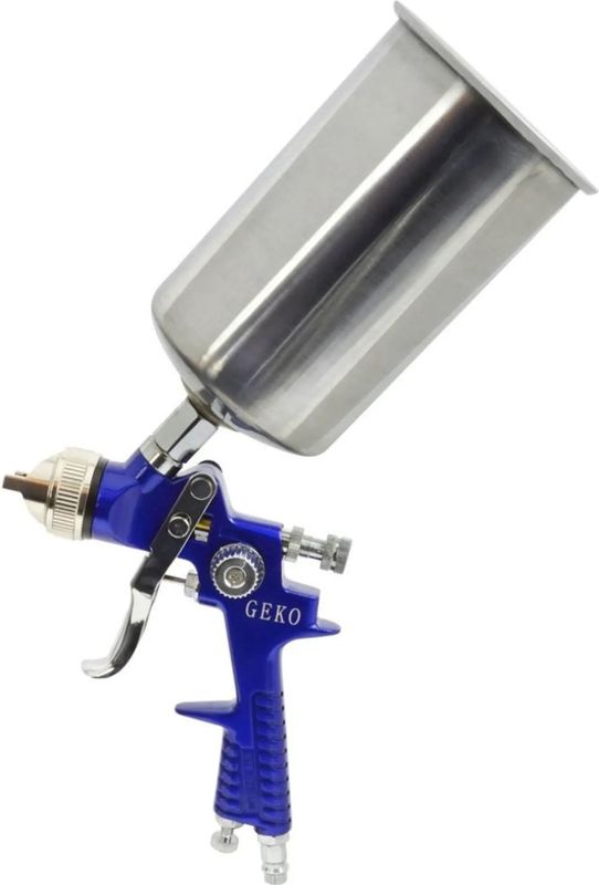GEKO - Verfspuitpistool - RVS Nozzle - Aluminium Reservoir - 1L - HVLP