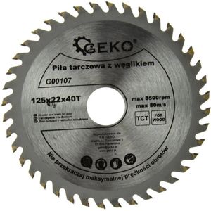 GEKO Cirkelzaagblad hout - 125 mm - 40 tanden - Carbide tips