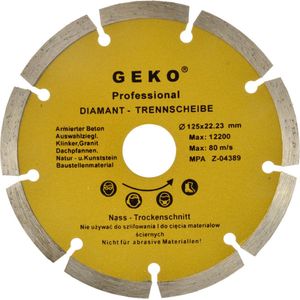 Diamantschijf gesegmenteerd - 125mm x 22.23mm - Diamantzaagblad - GEKO