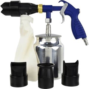 Zandstraalpistool set 1000 ml - Zandstraalset op lucht - Zandstaler - Pneumatische zandstraler - GEKO