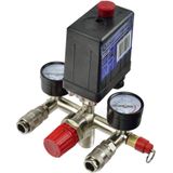 GEKO Drukregelaar - Max. 12 Bar - 2 Manometers - 230V - Europese Snelkoppelingen