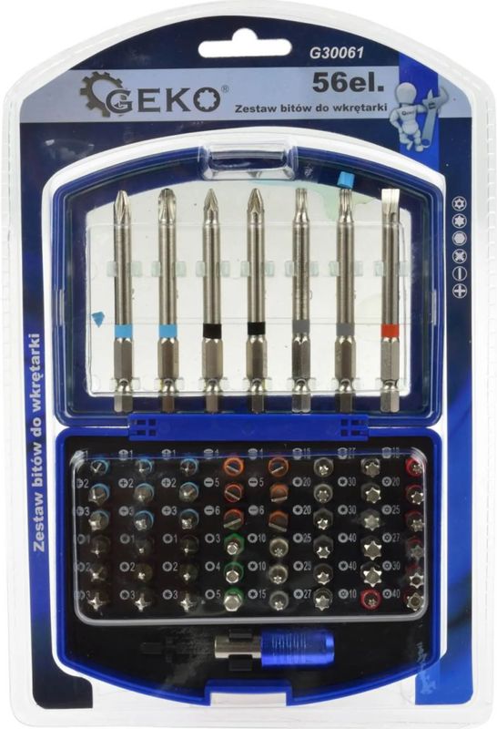 GEKO - Drill Bit Set - 56 Stuks - CrV-Staal