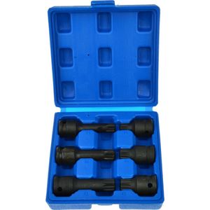 GEKO - Spline Set - Impact Bits - Chrome Molybdenum - Zwart