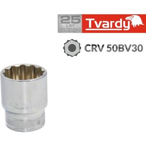 Tvardy Duurzame dopsleutel - 13 mm - Chroom vanadium - Knurled ring - 1/2" aansluiting