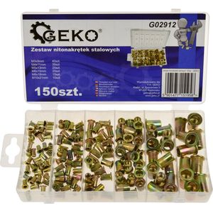 GEKO Stalen blindklinkmoeren set - 6 maten - 150 stuks