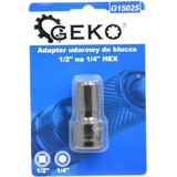 GEKO Adapter voor Slagsleutel - 1/2" naar 1/4" HEX - 50mm - Versterkte Kern