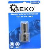 GEKO Adapter voor Slagsleutel - 1/2" naar 1/4" HEX - 50mm - Versterkte Kern