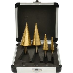 GEKO - Titanium Step Drill Cone Drill Bits Set - HSS-Staal - Titanium Coating