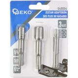 GEKO - SDS-Plus Adapters - Set van 3 - Chroom-Vanadium Staal