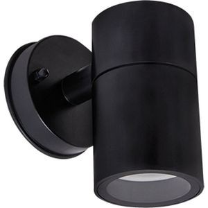 GU10 Wandlamp voor aan de buitenmuur | Verlichting bij voordeur | Waterdichte buitenlamp | Spot naar beneden stralend | Kunststof | Zwart