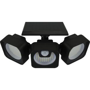 SIREN - Led Solar Zonne-energie - Buiten Wandlamp- 7w 680 Lumen -Zwart - met bewegingssensor