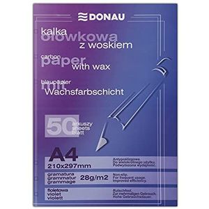 DONAU 1923950PL-23 blauw papier/doorschrijeppapier met wax-coating, A4, 50 vellen, violet