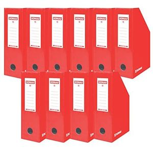 OFFICER PRODUCTS DONAU 7648101-04FSC kartonnen tijdschriftencassette staande map, rood, 10 stuks