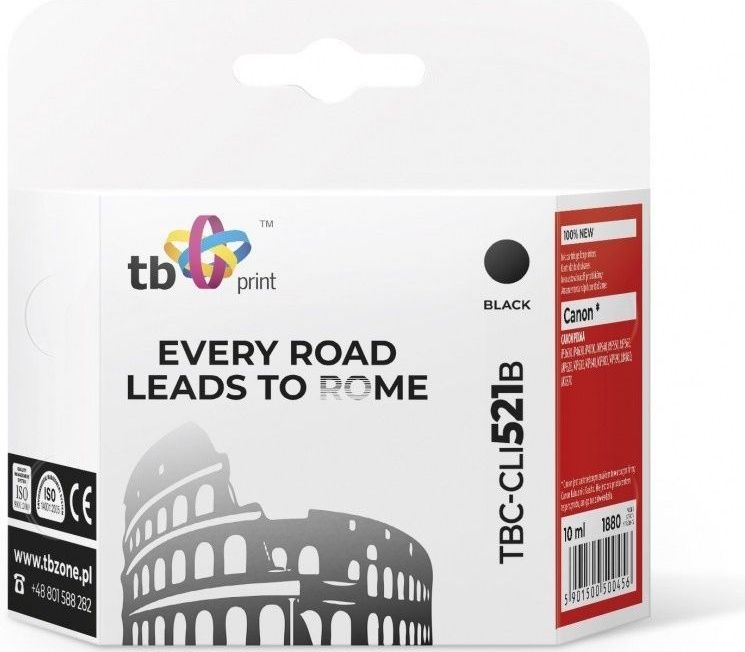 Print-Verlag - TBC-CLI521B - Toner - Zwart - Compatibel met Canon PIXMA