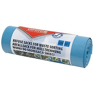 Afvalzak blauw 120 liter, voor oud papier, rol à 10 stuks