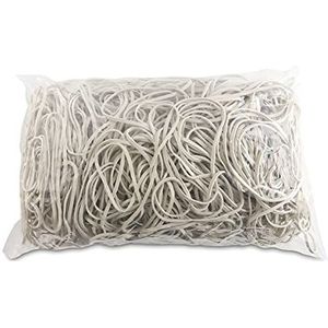 OFFICE PRODUCTS Rubberen band, diameter: 80 mm, kleur: wit, gewicht: 1000 g, 1 kg, huishoudelijk rubber, 60% rubber, voor thuis, kantoor, school