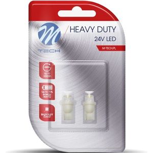M-Tech LED W5W 24V - Heavy Duty - 1x Led diode - Wit - Set - Geschikt voor 24V voertuigen