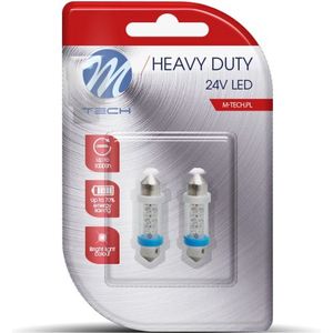 M-Tech LED C5W / C10W 24V - 36MM - Heavy Duty - 6x Led diode - Wit - Set