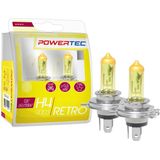 Powertec - Retro H4 - Autolampen Set - Geel - 12V - 2 Stuks