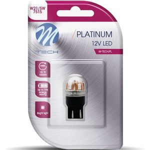 M-Tech LED W21/5W T20 12V - Platinum - Canbus - 14x Led diode - Rood - Enkel