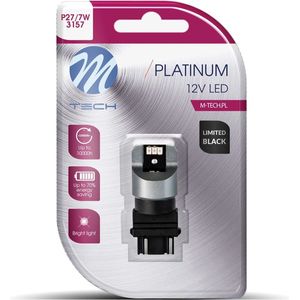 M-TECH Platinum Limited Black - P27/7W 3157, 12-24V - Canbus - Rood