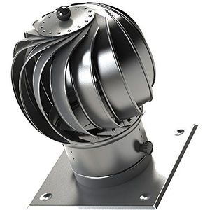 Windgedreven dakventilator Cowl 150 mm RVS inclusief plakplaat - 65m3/h