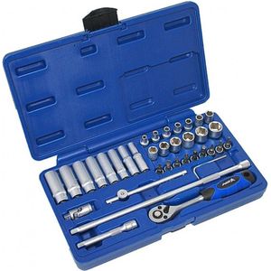 Doppenset - 36 dlg - Doppendoos 1/4 duims - Ratel set - ASTA